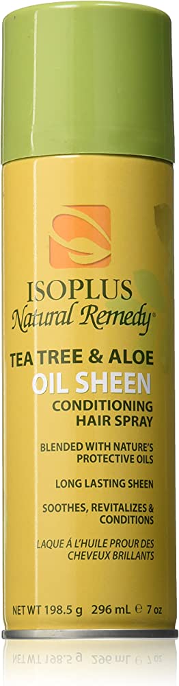 Isoplus Natural Remedy Tea Tree & Aloe Oil Sheen Conditioning Hair Spray 7oz