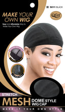 Load image into Gallery viewer, Qfitt STRETCH MESH DOME STYLE WIG CAP - Black

