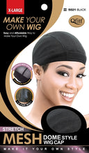 Load image into Gallery viewer, Qfitt STRETCH MESH DOME STYLE WIG CAP - Black
