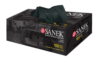Sanek Black Nitrile Gloves 100ct